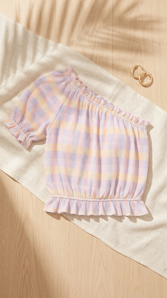 Pastel Check Delia Top