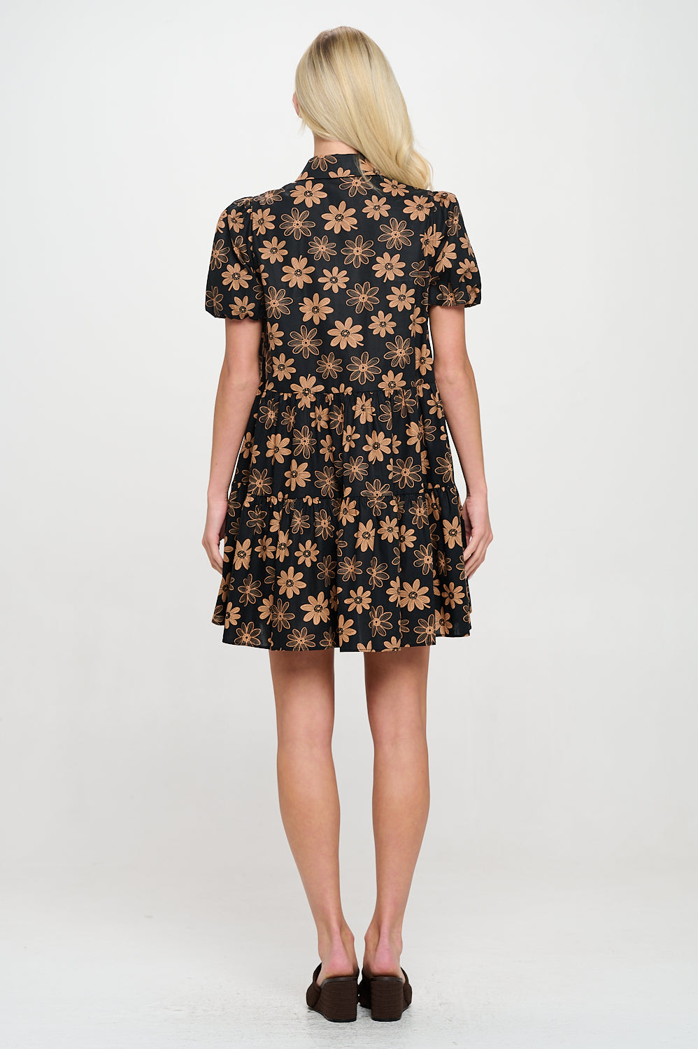 Black Daisy Shirt Dress