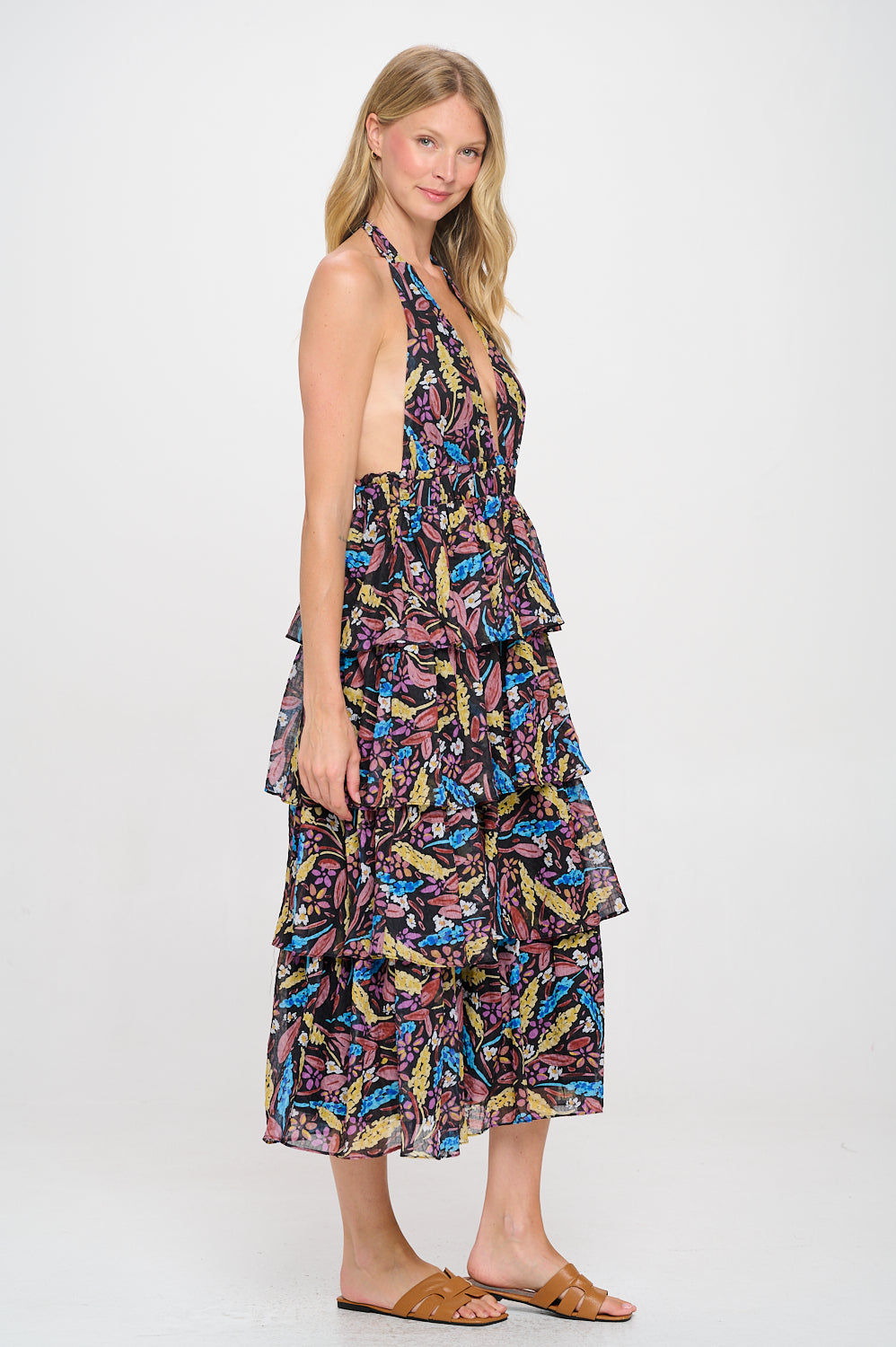 Black Multi Floral Lulua Maxi Dress