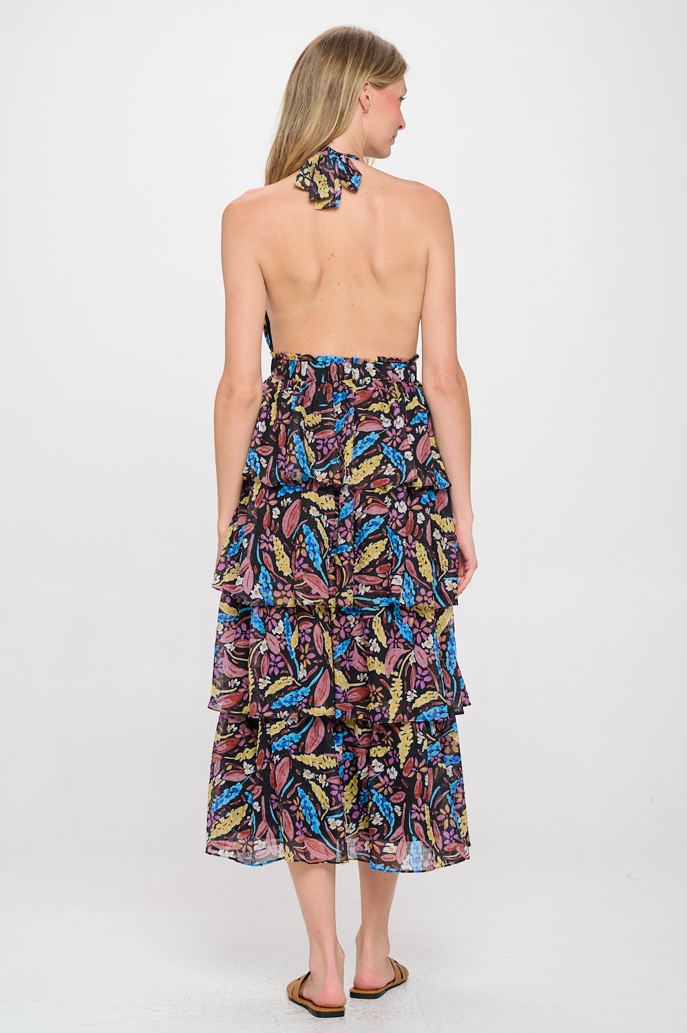 Black Multi Floral Lulua Maxi Dress