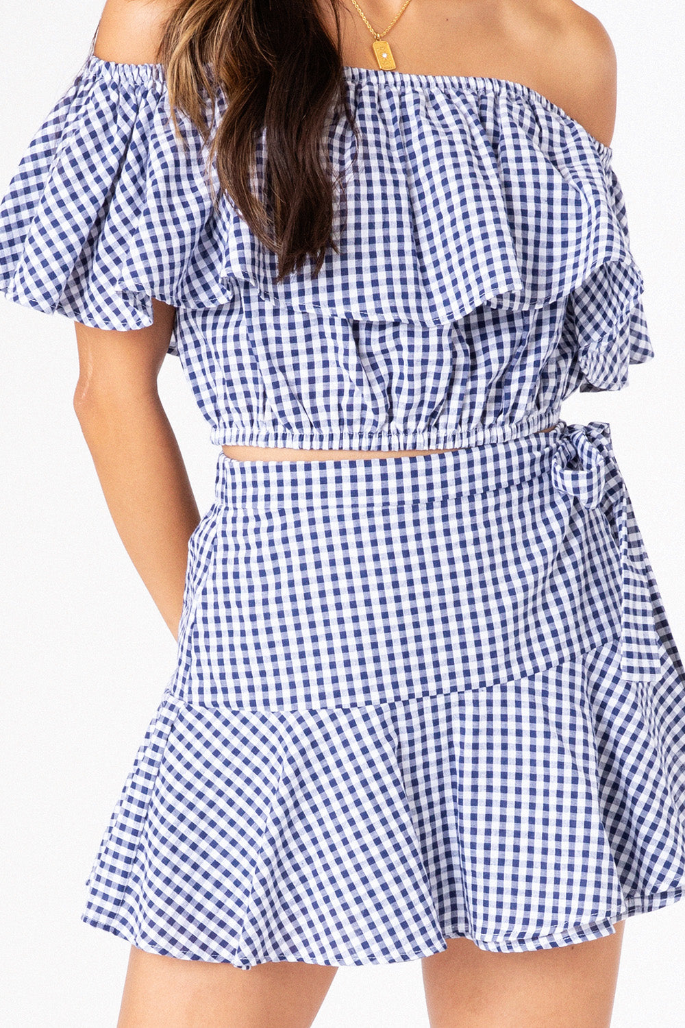 Navy Check Alena Top