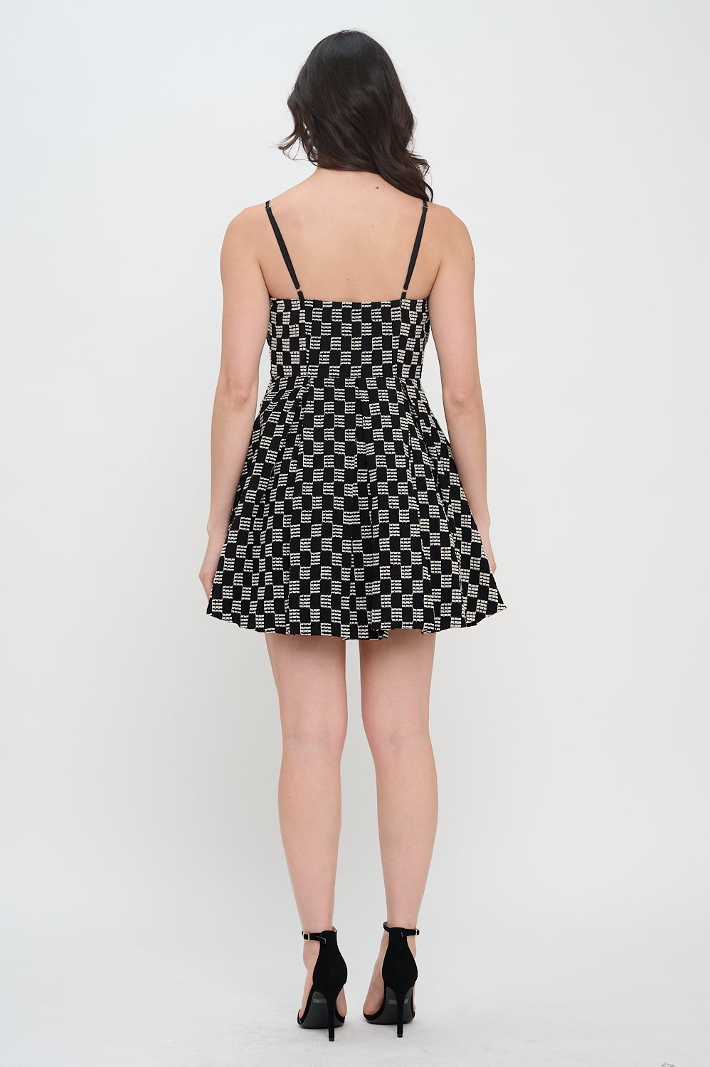 Midnight Weave Bow Mini Dress