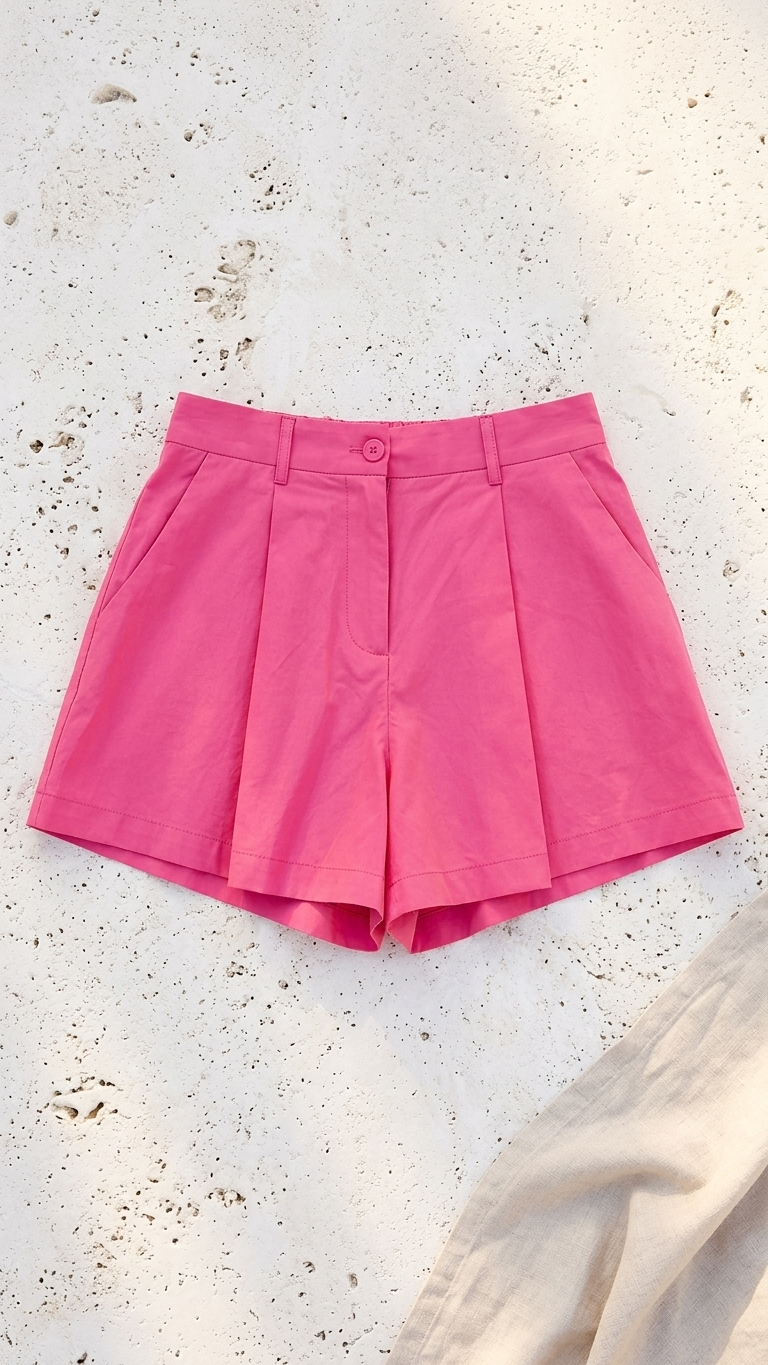 Fuchsia Yaya Shorts, Fuchsia Yaya, women's shorts, floral print, abstract print, resortwear style by Meet Me in Santorini