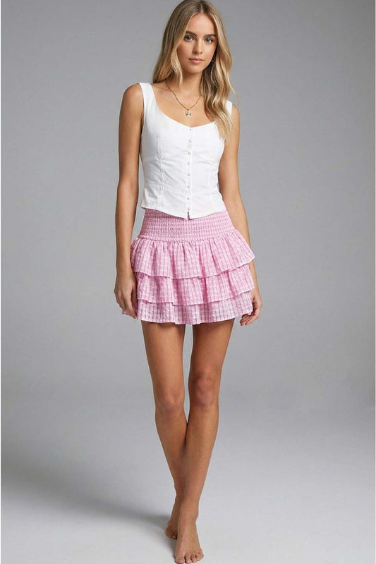 Pink Plaid Delilah Skirt