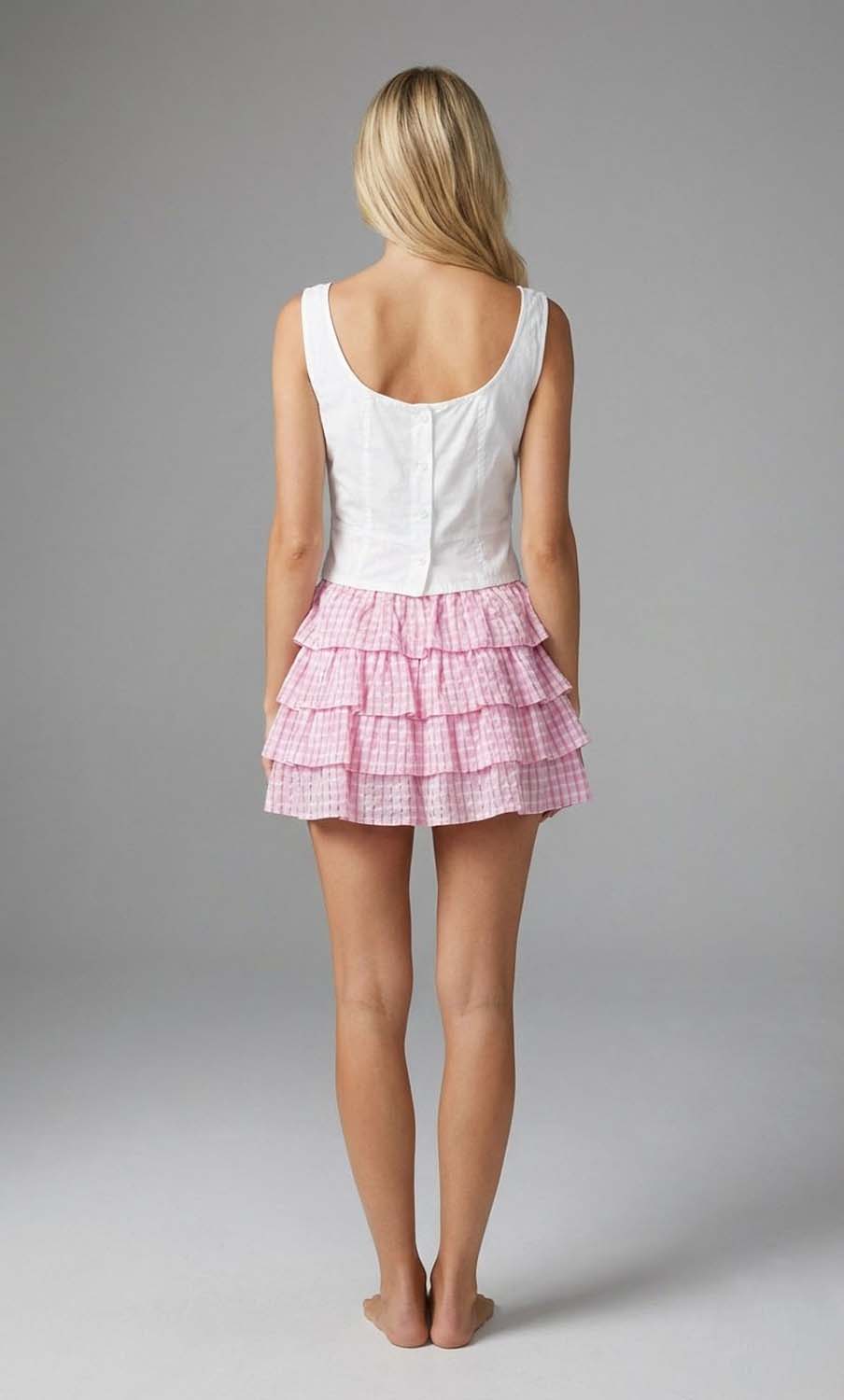 Pink Plaid Delilah Skirt