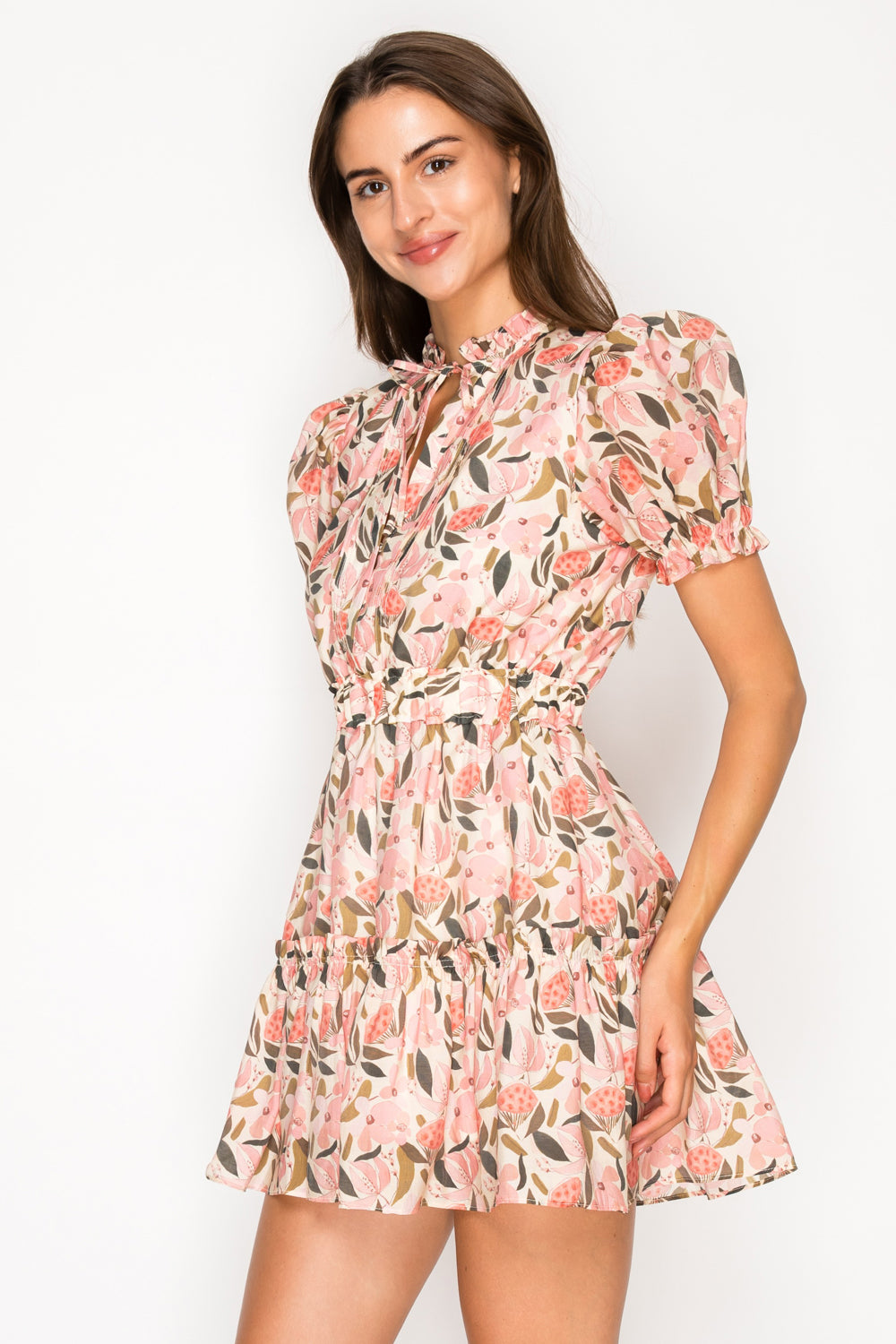 Peony Glow Short Dress