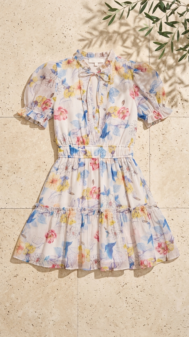 Petal Reverie Dress, Petal Reverie, women's dress, resortwear style, feminine boutique style by Meet Me in Santorini