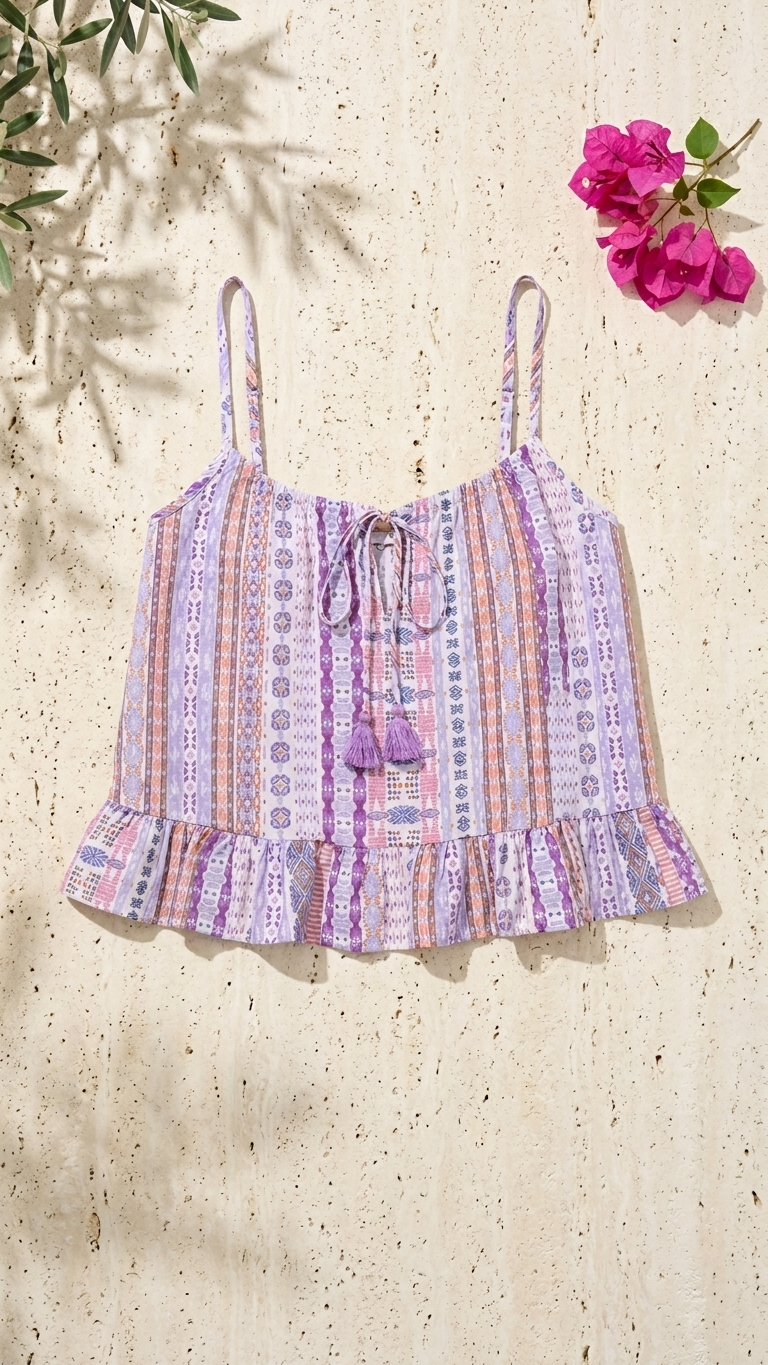Ethnic Purple Elsie Top