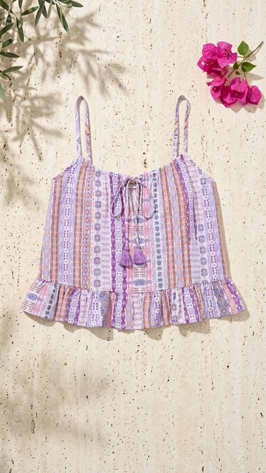 Ethnic Purple Elsie Top