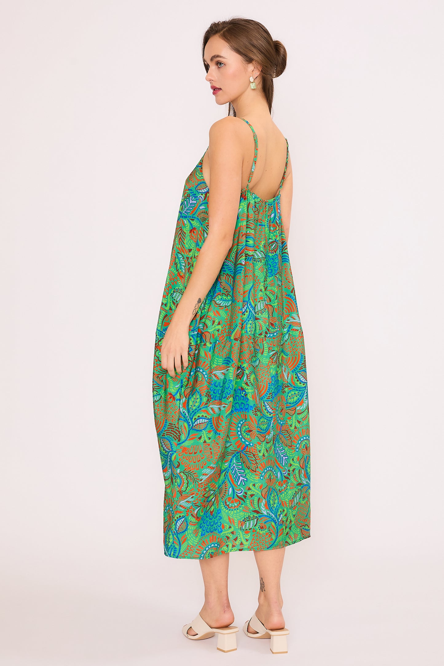 Henna Green Easy Dress