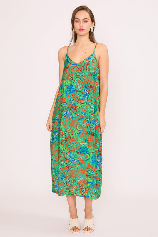 Henna Green Easy Dress