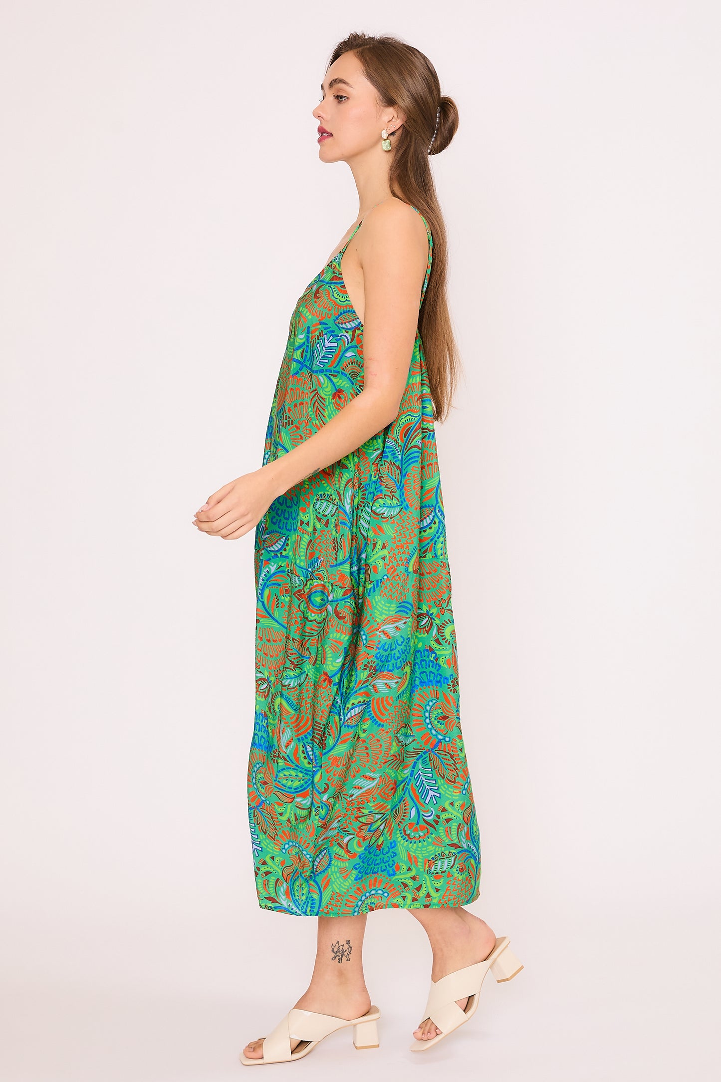 Henna Green Easy Dress