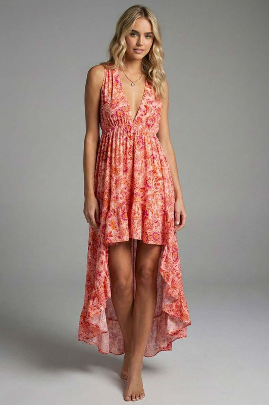 Jacobean Coral Lilith Dress