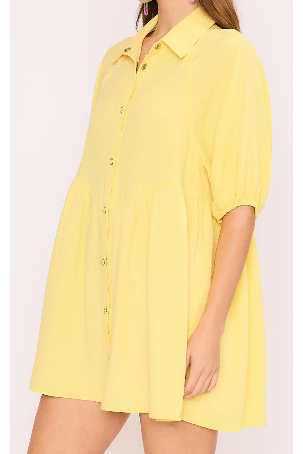 Shadow Stripe Yellow Ines Dress