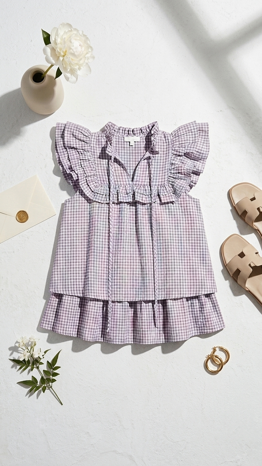 Aegean Plaid Top