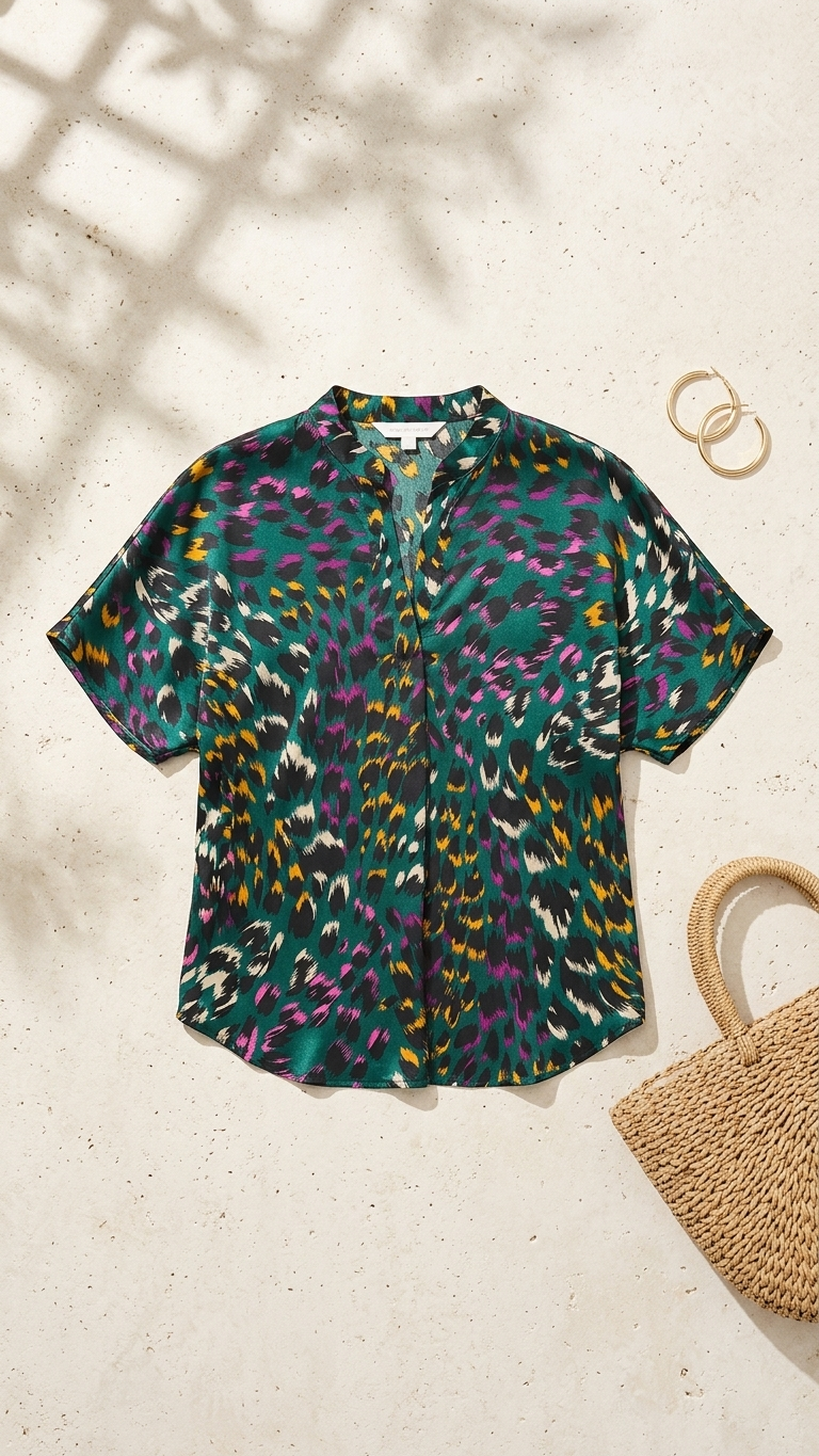 Leopard Green Kaii Top
