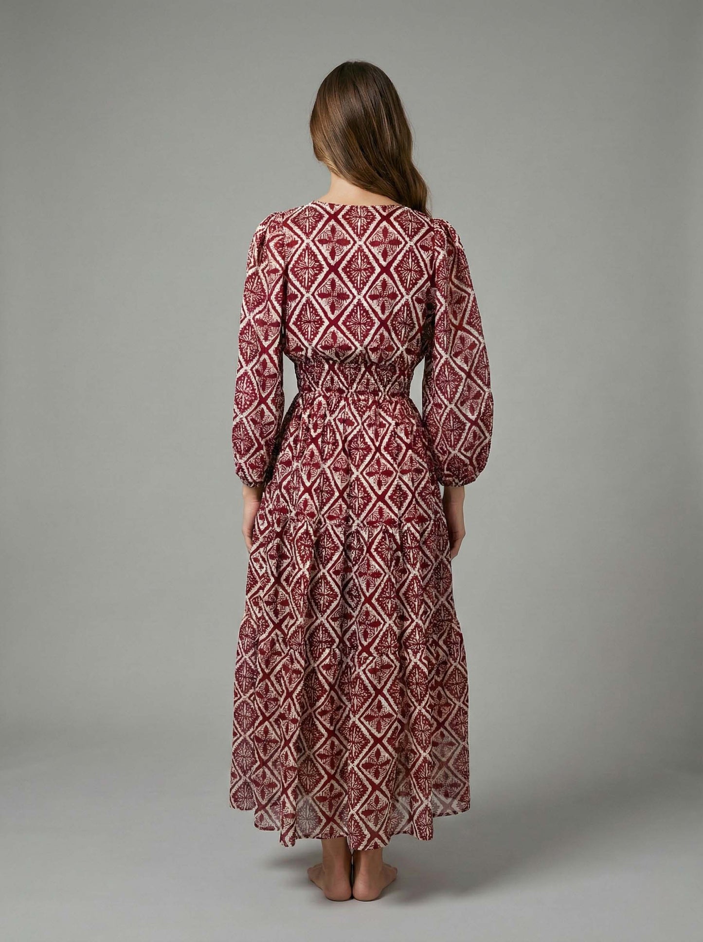 Batik Echo Smocked Waist Tiered Maxi Dress