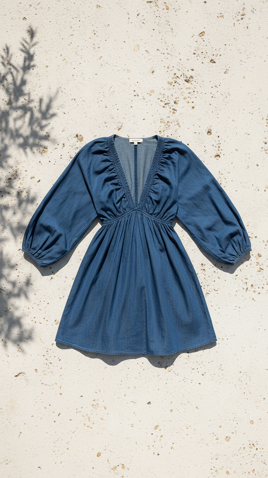 Azure Chambray Short Dress