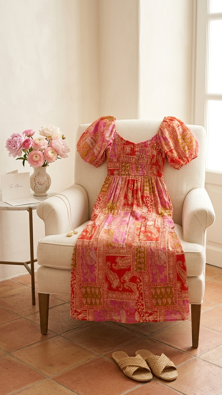 Mediterranean Majesty Puffy Sleeve Maxi Dress