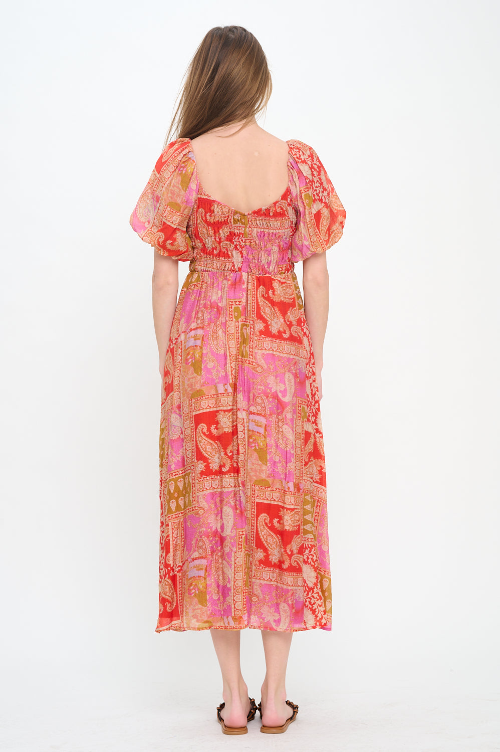 Mediterranean Majesty Puffy Sleeve Maxi Dress