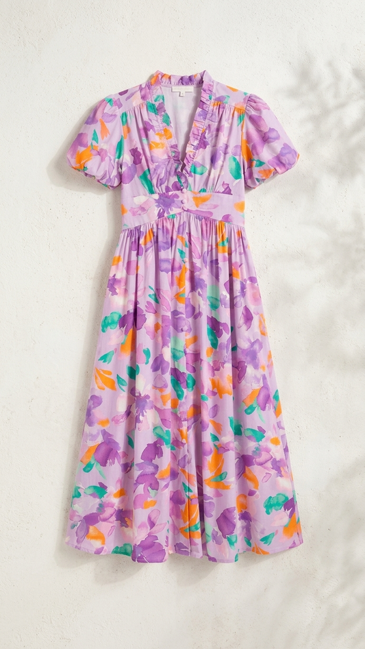 Lilac Dreamscape Maxi Dress, Lilac Dreamscape, women's matching set, resortwear style, feminine boutique style by Meet Me in Santorini