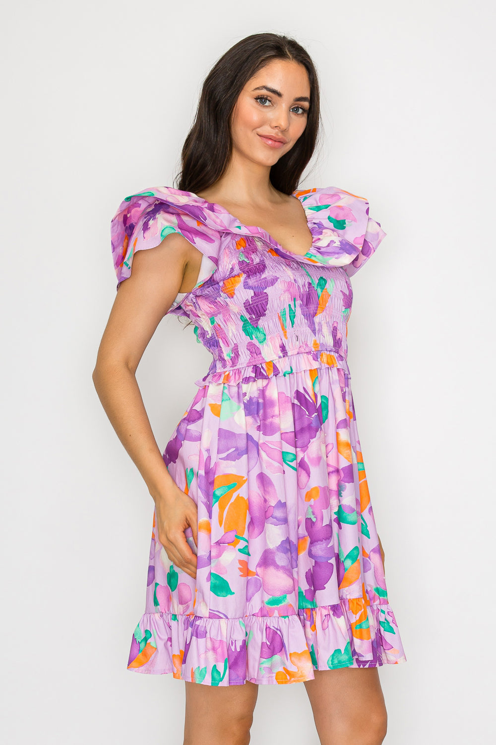 Lilac Dreamscape Short Dress