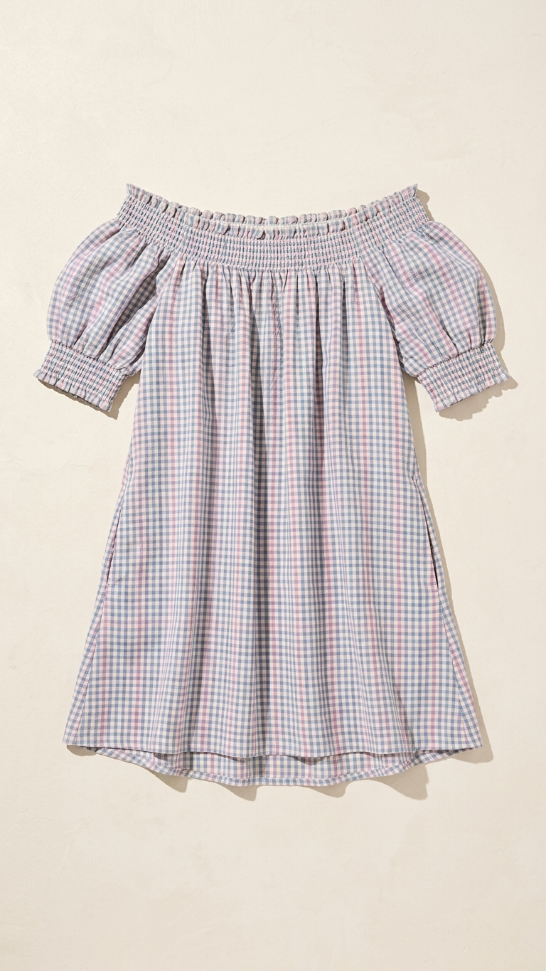Aegean Plaid Dress, Aegean Plaid, women's dress, resortwear style, feminine boutique style by Meet Me in Santorini