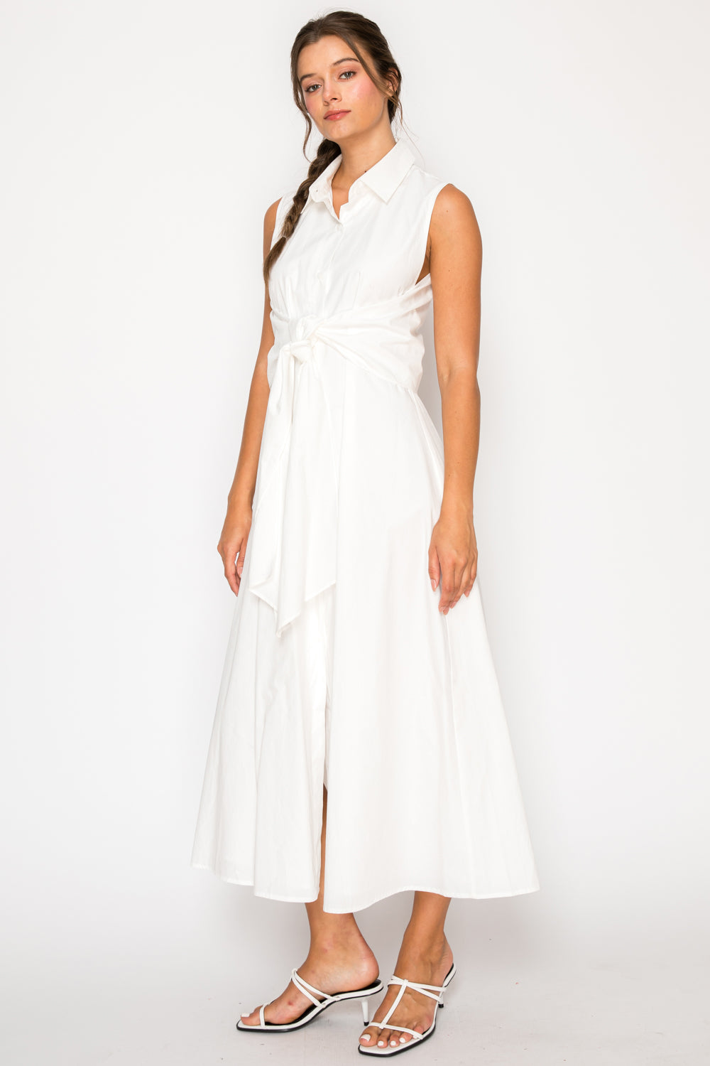 White Poplin Shirt Dress