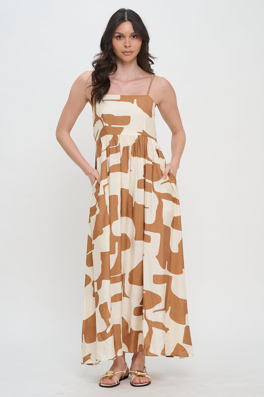 Terracotta Drift Poplin Dress with round neckline, puff sleeves, and A-line mini silhouette in cotton poplin — styled for resort and vacation wear.