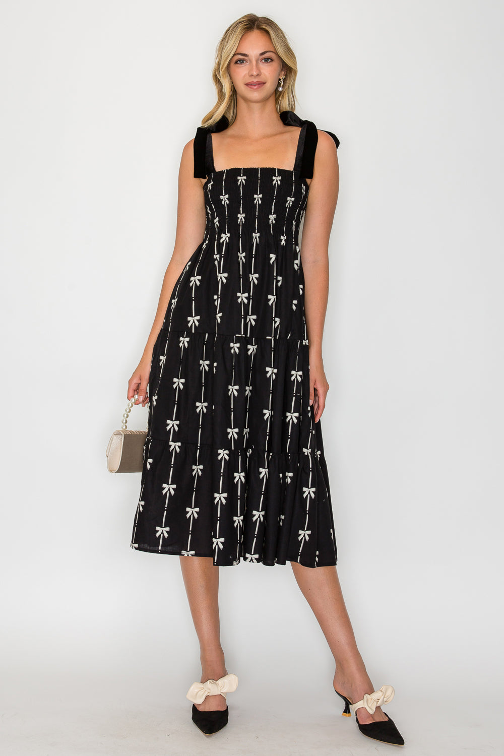 Holiday Bow Midi Dress