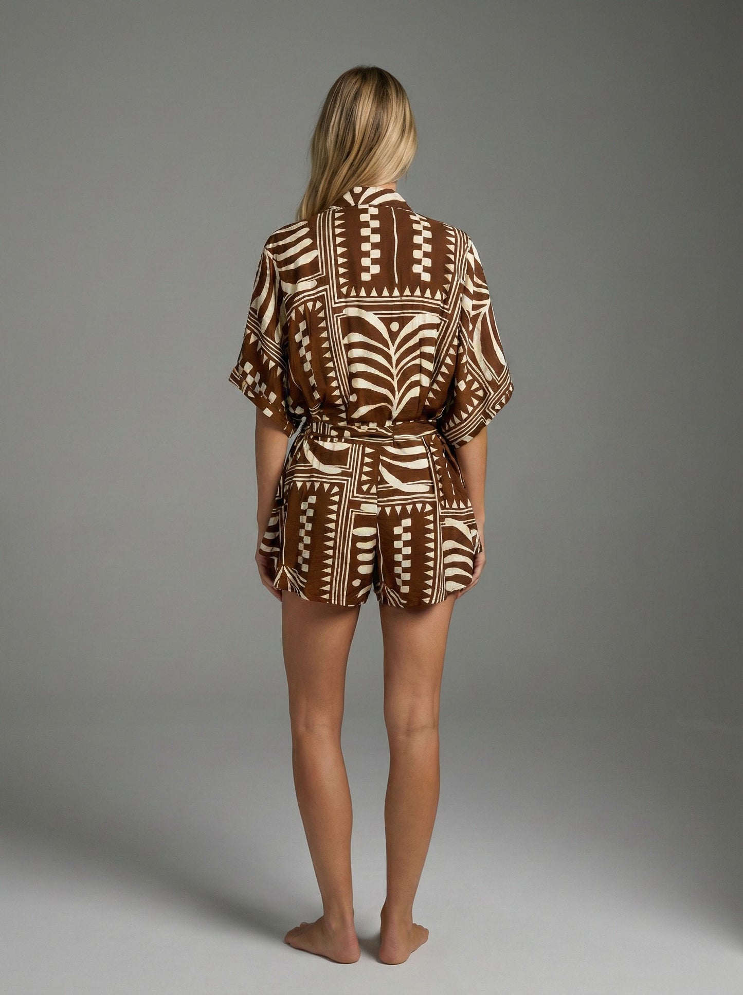 Terracotta Tribal Belted Romper