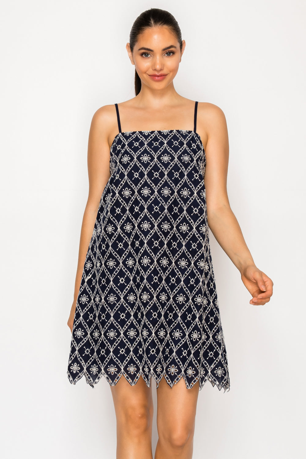 Selene's Embroidery Mini Dress