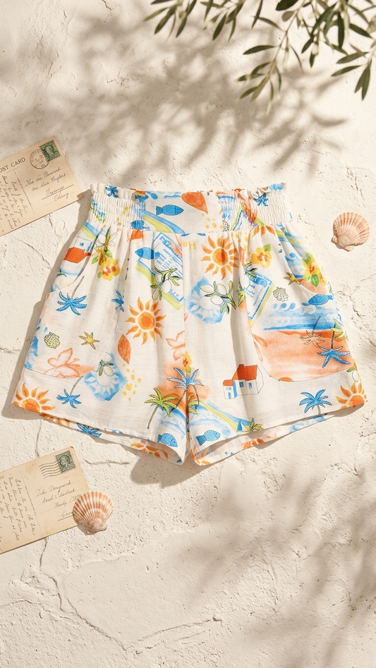 Mediterranean Daydream Shorts, Mediterranean Daydream by Meet Me in Santorini