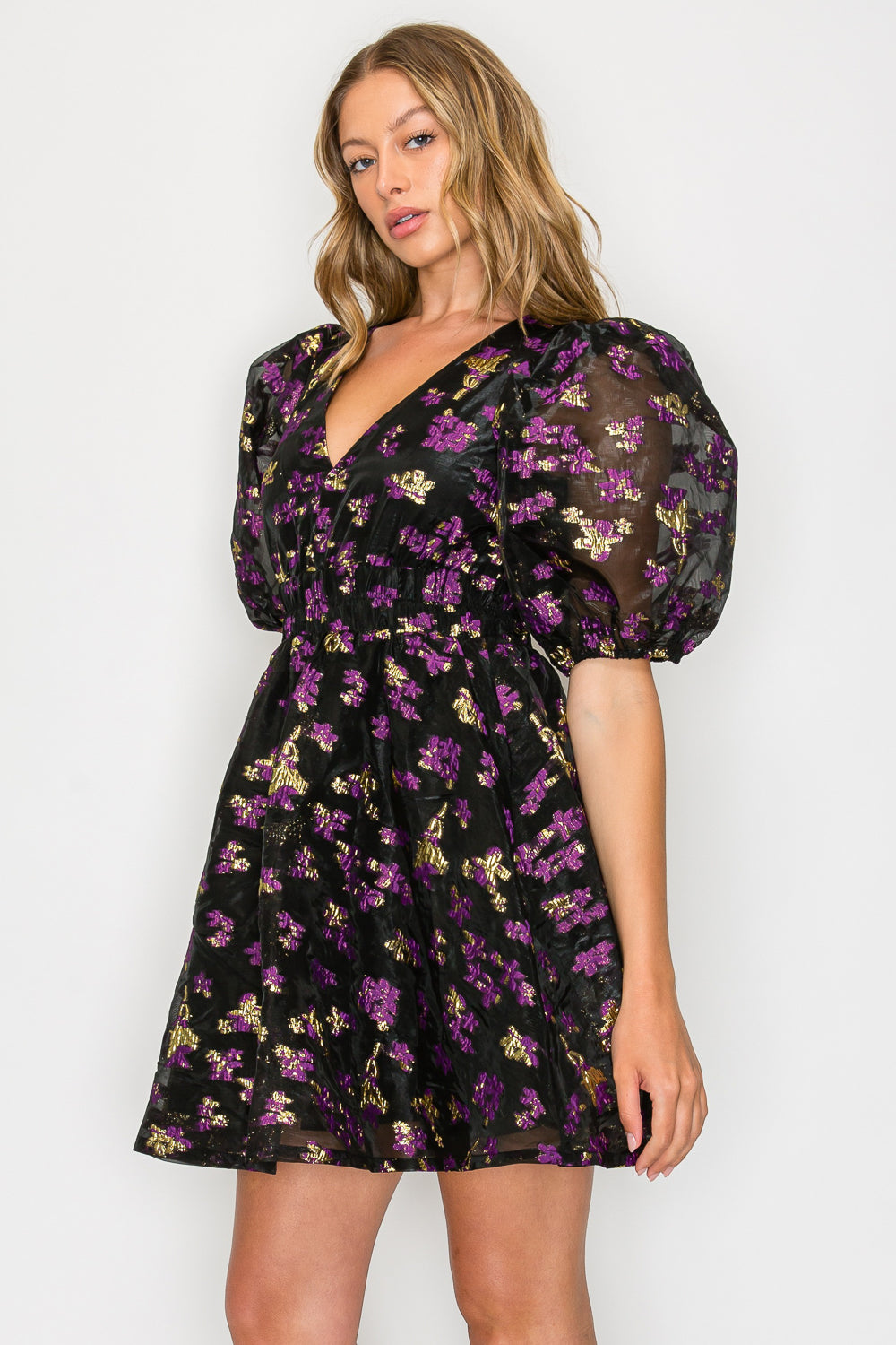 Nyx Petals Short Sleeve Dress