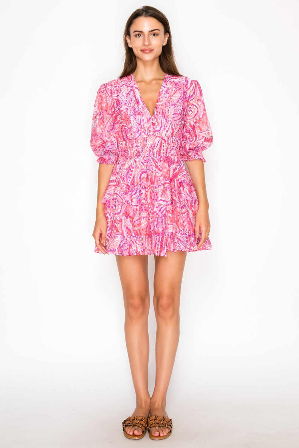Rosey Echoes Short Dress