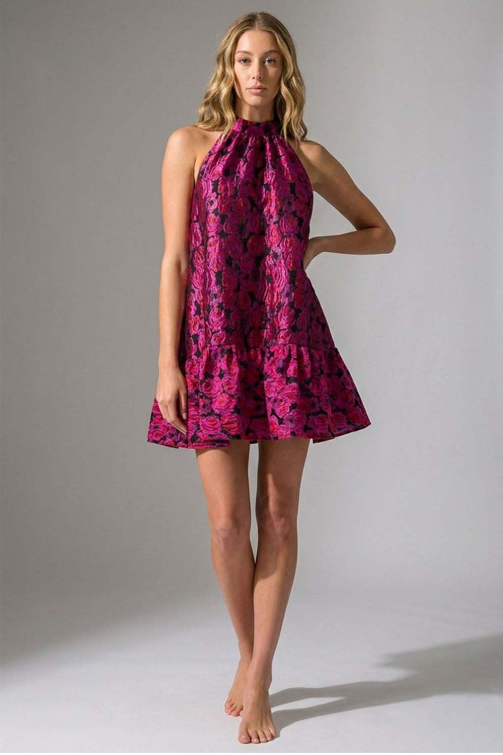 Heras Garland Halter Dress