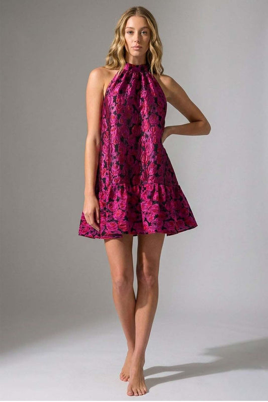 Heras Garland Halter Dress