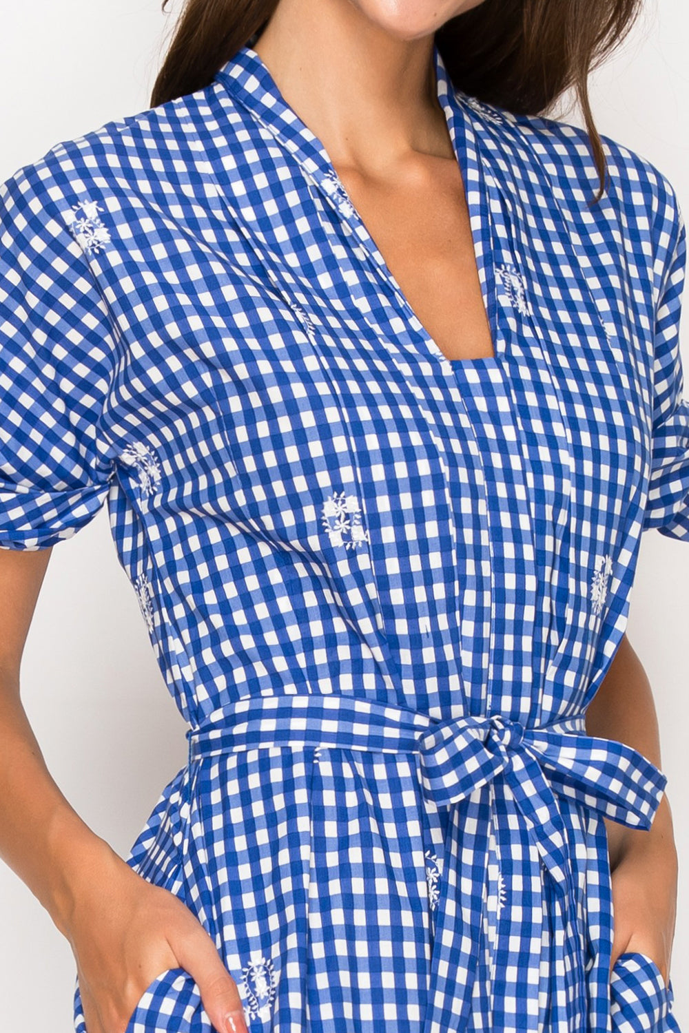Azure Lace Shirt Midi Dress