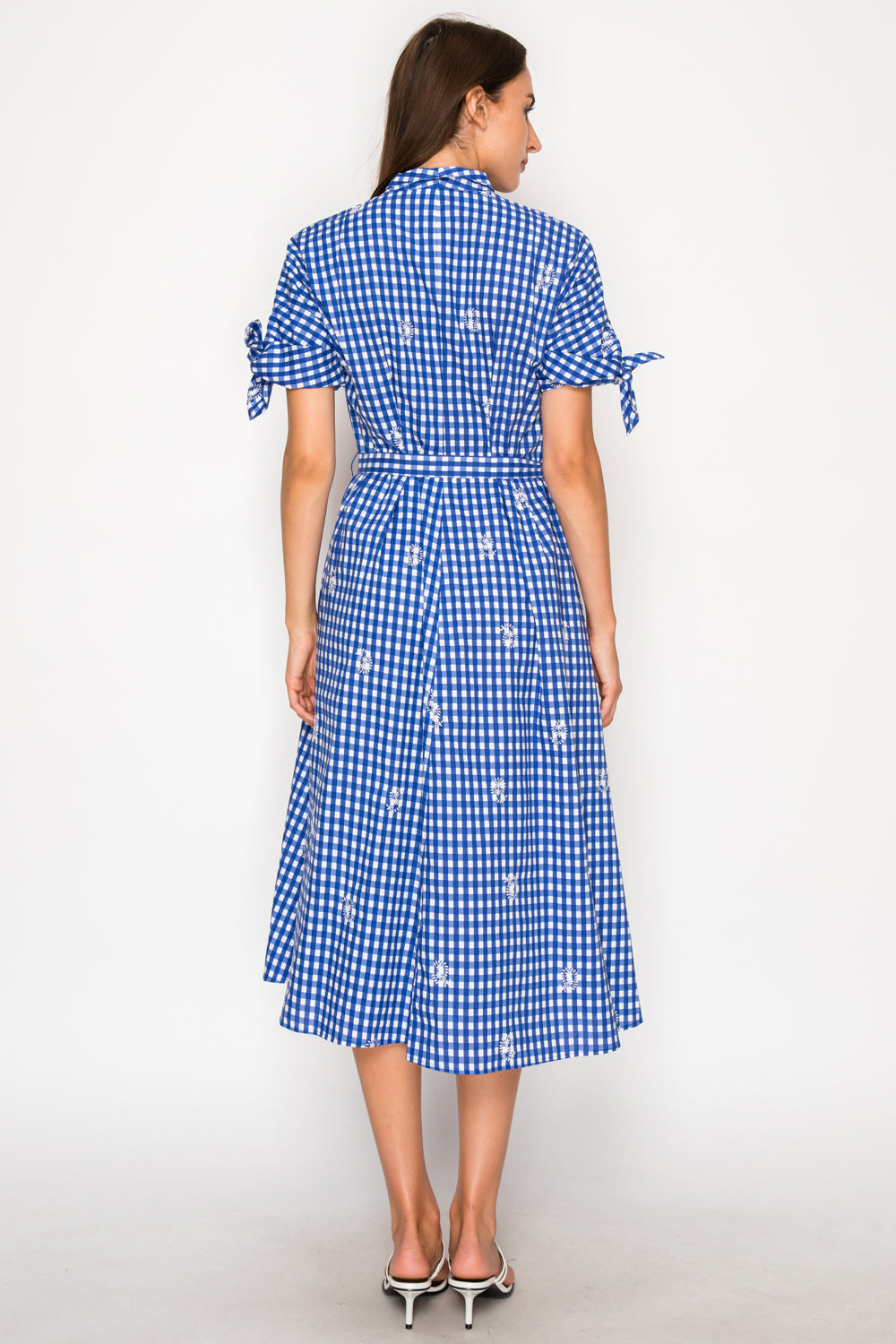 Azure Lace Shirt Midi Dress