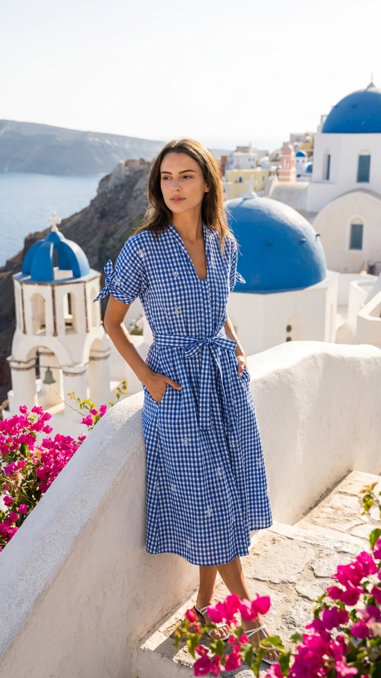 Azure Lace Shirt Midi Dress