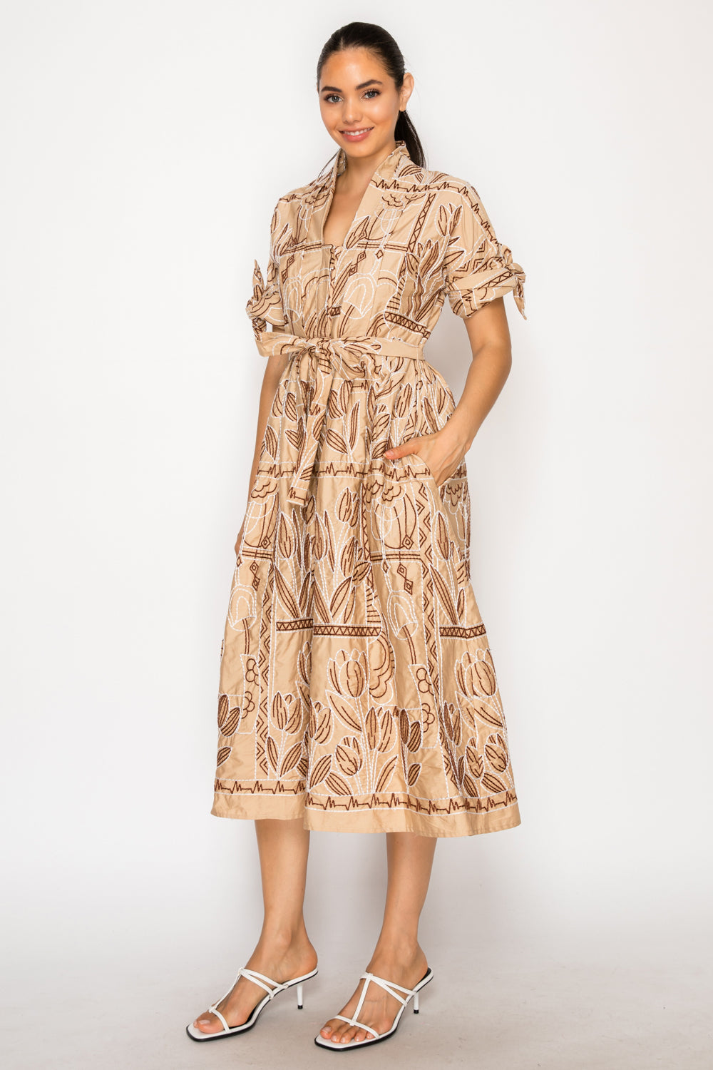 Myra Stitch Shirt Midi Dress