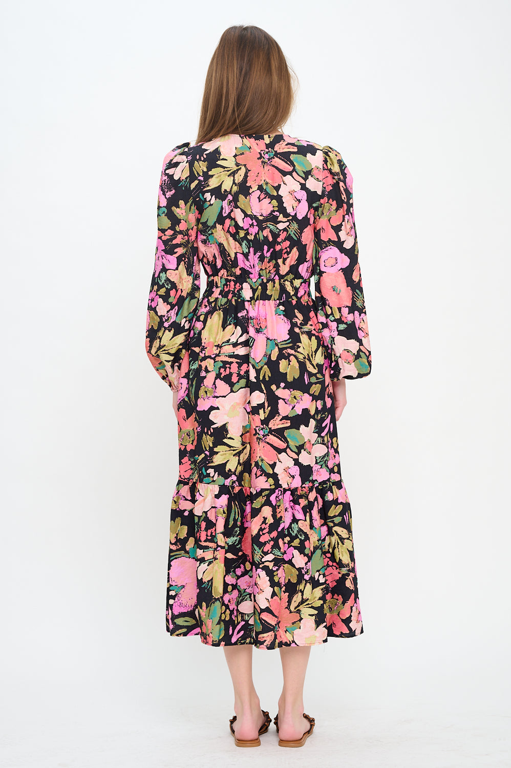 Midnight Garden Long Sleeve Maxi Dress
