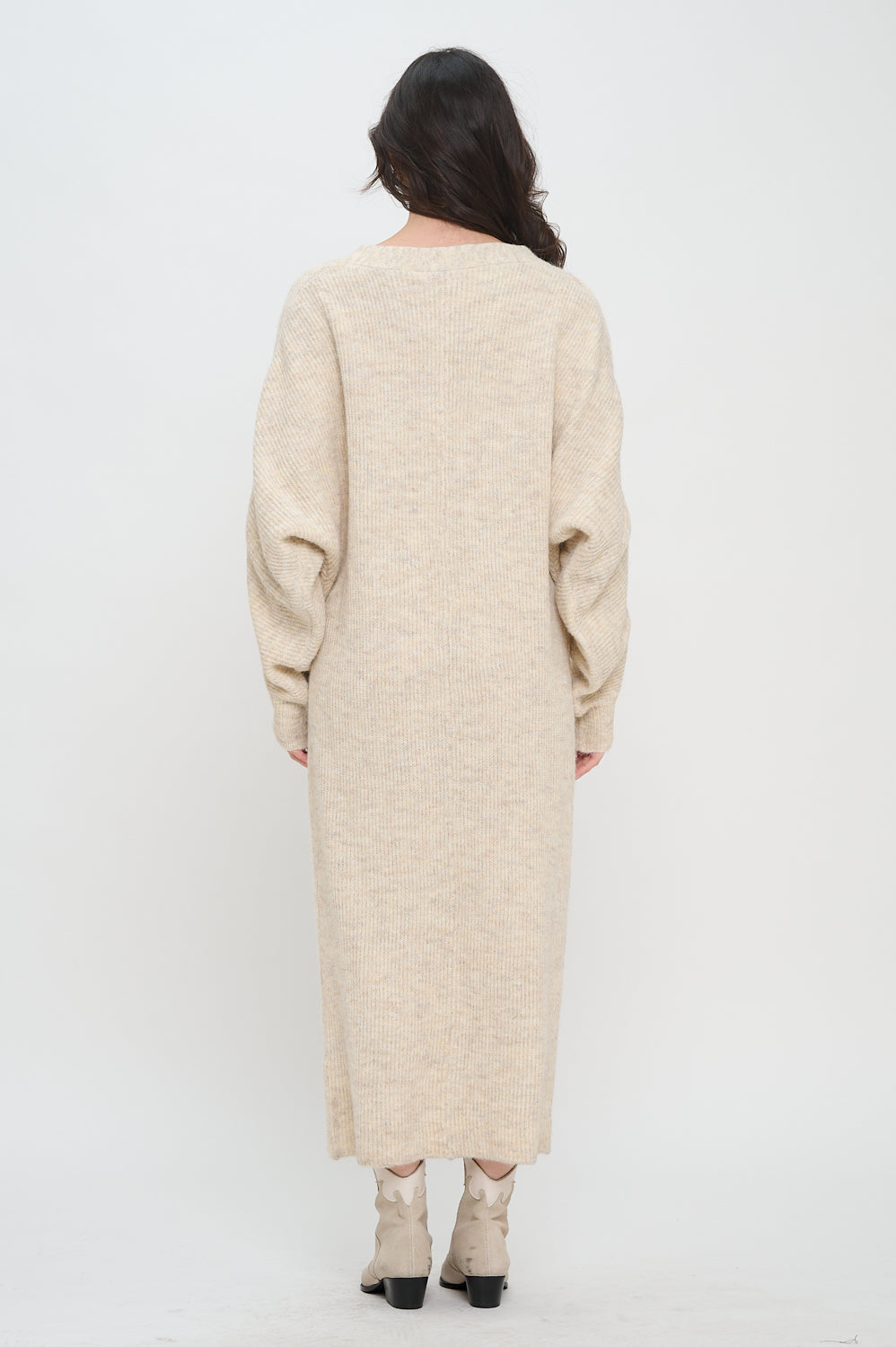Cozy V-Neck Maxi Sweater Dress