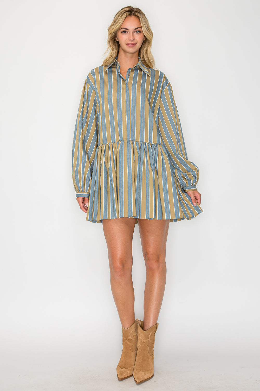 Hazel Fall Stripe Long Sleeve Dress