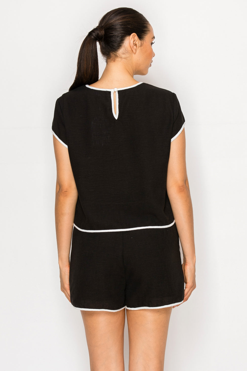 Black White Linen Set