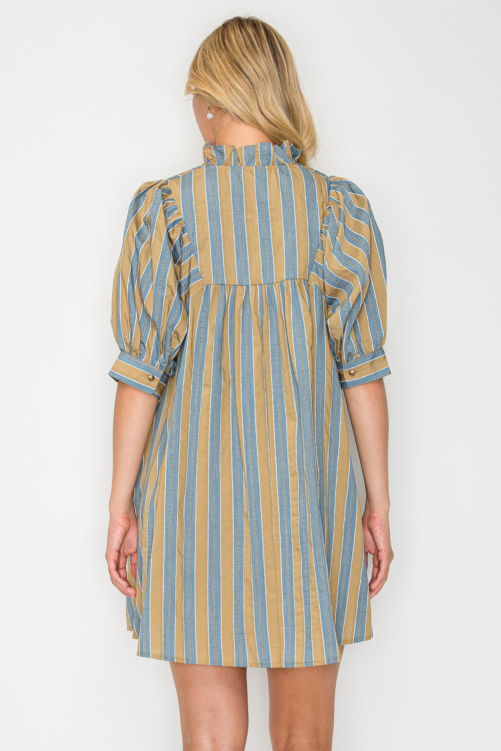 Hazel Fall Stripe Short Sleeve Dress