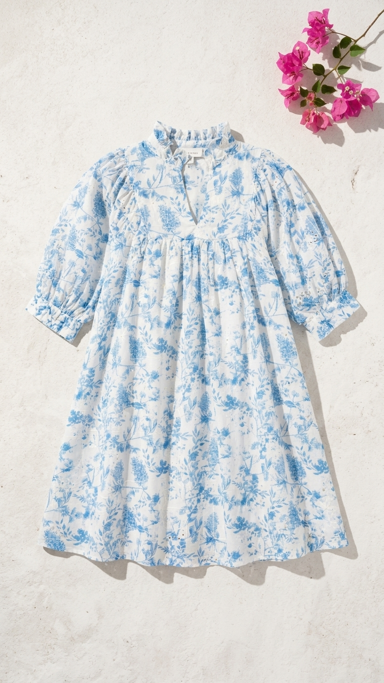 Indigo Veil Short Dress