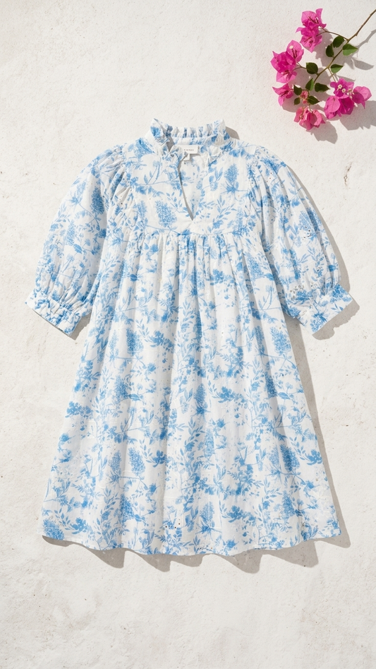 Indigo Veil Short Dress