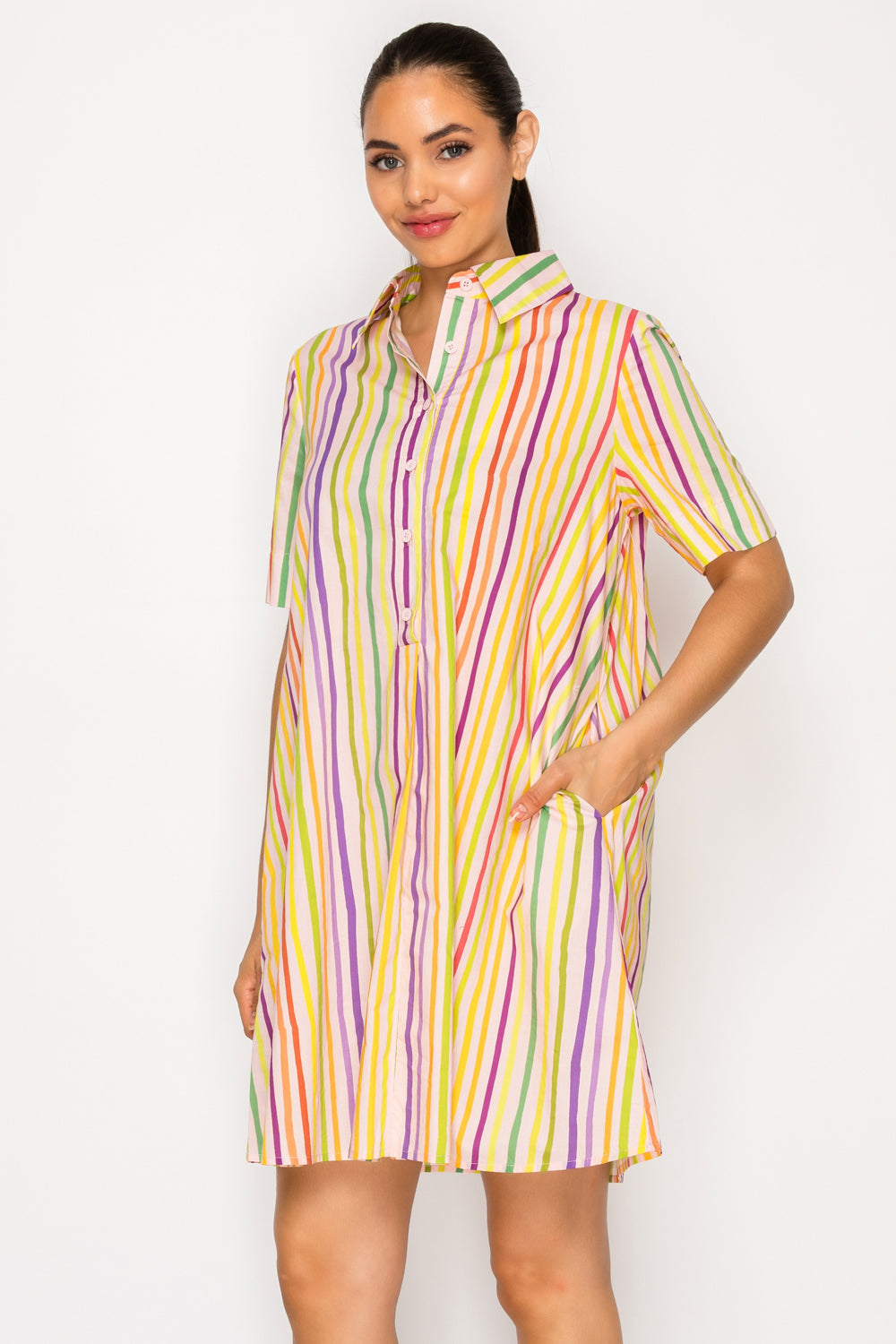 Paralia Stripes Shirt Dress