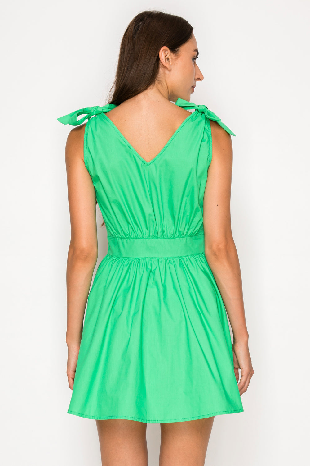 Green Poplin Short Dress